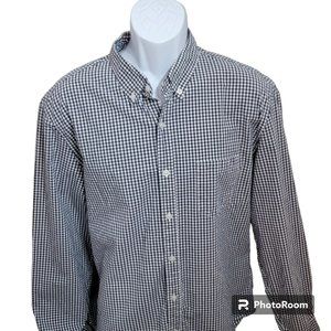 J.Crew Shirt, Men XL Flex, Blue & White Check Button Down, Cotton, EUC